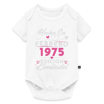 50th Birthday Woman 50 Years Made In 1975 February - Baby Premium short-sleeve bodysuit - white - Front