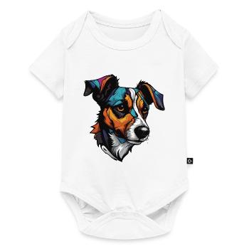 Jack Russel Terrier Hund Portrait - Baby Premium Kurzarmbody - Weiß - Vorne