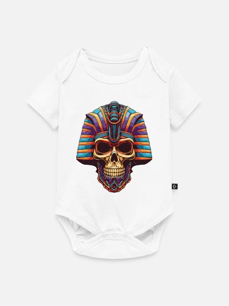 Pharao Totenkopf - Baby Premium Kurzarmbody - Weiß