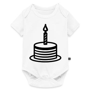 Gateau d'anniversaire - Body à manches courtes Premium Bébé - blanc - Devant