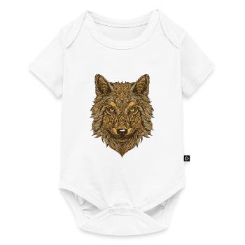 Portrait de loup - Body à manches courtes Premium Bébé - blanc - Devant