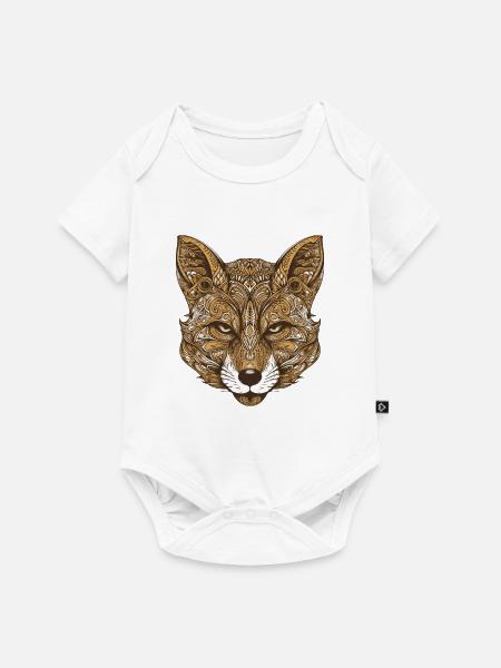 Fuchs Porträt - Baby Premium Kurzarmbody - Weiß