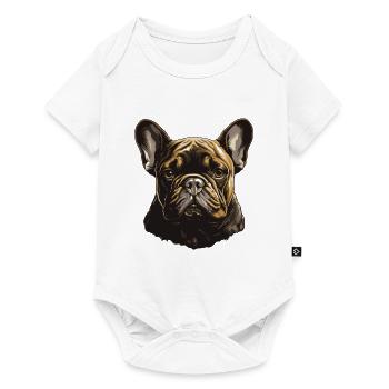 French Bulldog Dog Portrait - Baby Premium short-sleeve bodysuit - white - Front