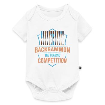 Backgammon Spiel - Baby Premium Kurzarmbody - Weiß - Vorne