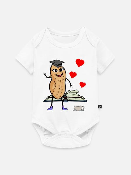 Erdnuss Studentin Studieren Studium Uni - Baby Premium Kurzarmbody - Weiß