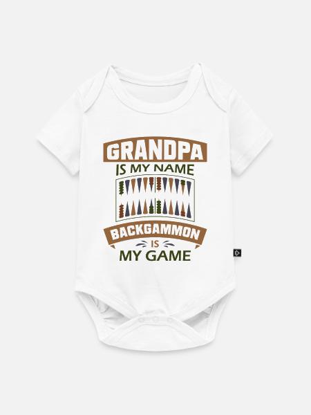 Backgammon Spiel - Baby Premium Kurzarmbody - Weiß