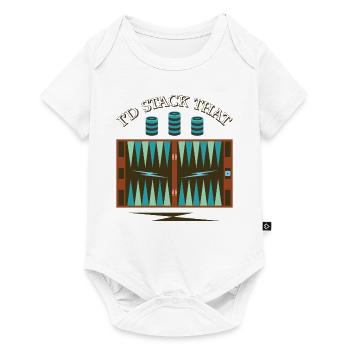Backgammon Spiel - Baby Premium Kurzarmbody - Weiß - Vorne