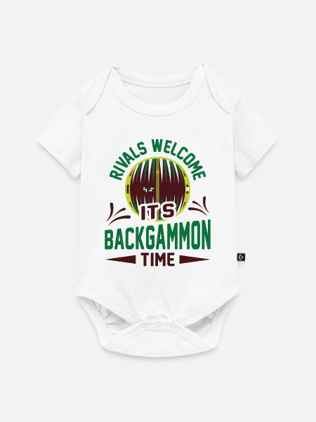 Backgammon Spiel - Baby Premium Kurzarmbody - Weiß