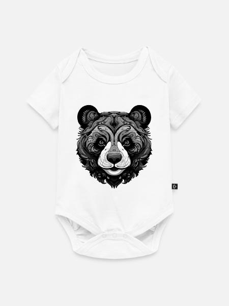 Panda Portrait - Baby Premium Kurzarmbody - Weiß