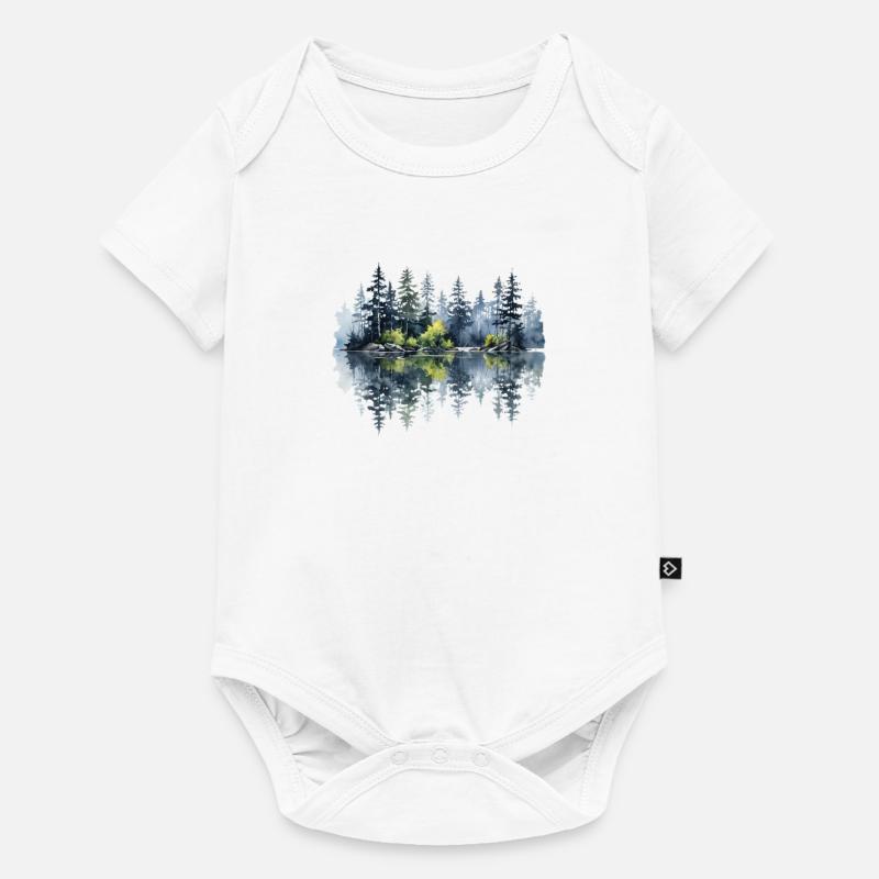 Aquarelle Pin Reflet - Body à manches courtes Premium Bébé - blanc