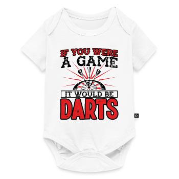 Dart Dartspieler Dartspiel Herren - Baby Premium Kurzarmbody - Weiß - Vorne