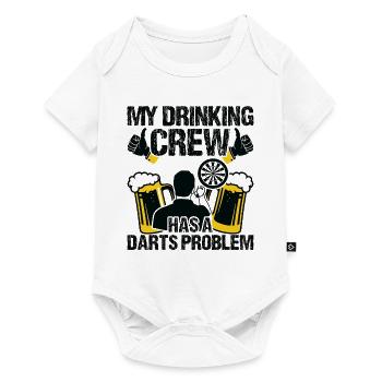 Dart Dartspieler Dartspiel Herren - Baby Premium Kurzarmbody - Weiß - Vorne
