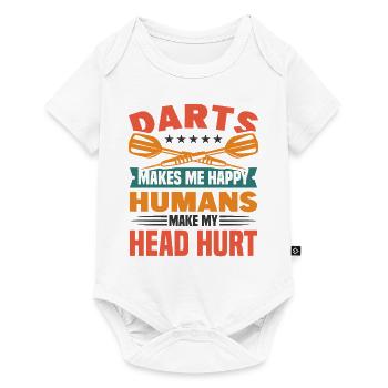 Dart Dartspieler Dartspiel Herren - Baby Premium Kurzarmbody - Weiß - Vorne