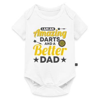 Dart Dartspieler Dartspiel Herren - Baby Premium Kurzarmbody - Weiß - Vorne