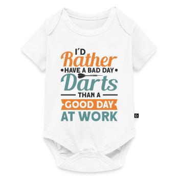 Dart Dartspieler Dartspiel Herren - Baby Premium Kurzarmbody - Weiß - Vorne