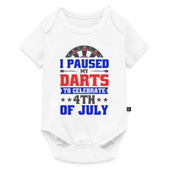 Dart Dartspieler Dartspiel Herren - Baby Premium Kurzarmbody - Weiß - Vorne