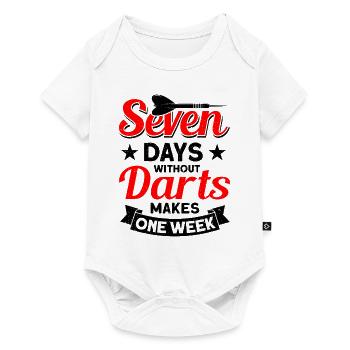Dart Dartspieler Dartspiel Herren - Baby Premium Kurzarmbody - Weiß - Vorne