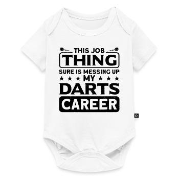Dart Dartspieler Dartspiel Herren - Baby Premium Kurzarmbody - Weiß - Vorne