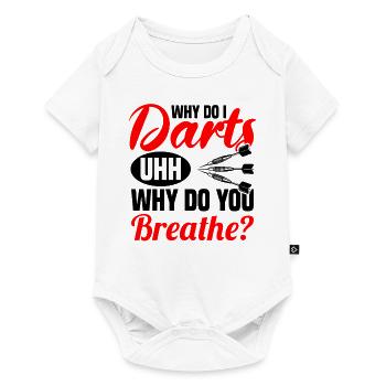 Dart Dartspieler Dartspiel Herren - Baby Premium Kurzarmbody - Weiß - Vorne