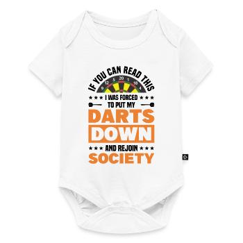 Dart Dartspieler Dartspiel Herren - Baby Premium Kurzarmbody - Weiß - Vorne