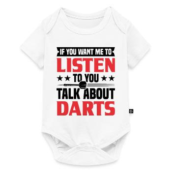 Dart Dartspieler Dartspiel Herren - Baby Premium Kurzarmbody - Weiß - Vorne