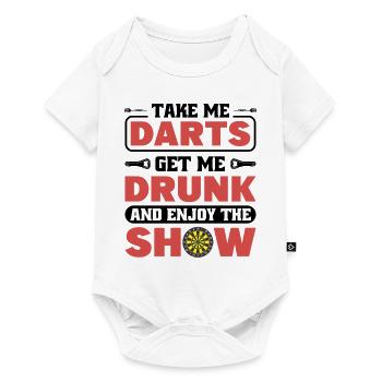 Dart Dartspieler Dartspiel Herren - Baby Premium Kurzarmbody - Weiß - Vorne