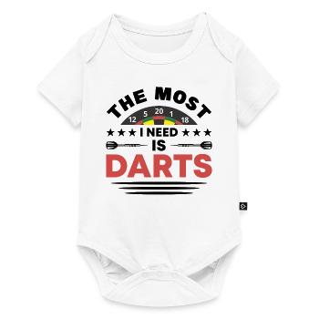 Dart Dartspieler Dartspiel Herren - Baby Premium Kurzarmbody - Weiß - Vorne