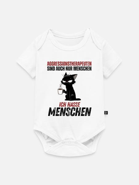 Aggressionstherapeuten – Ich hasse Menschen - Baby Premium Kurzarmbody - Weiß