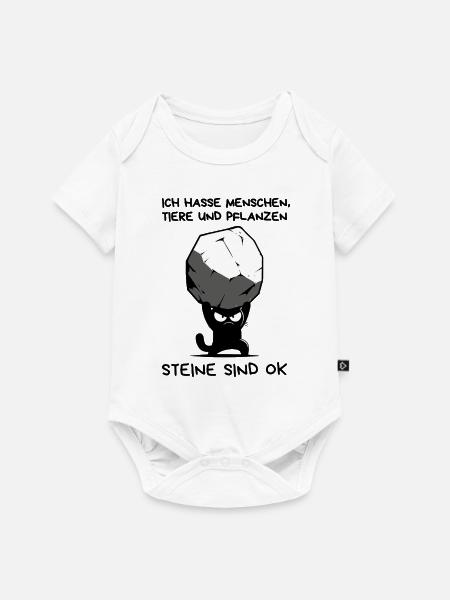 Ich hasse Menschen, Tiere und Pflanzen - Katze - Baby Premium Kurzarmbody - Weiß