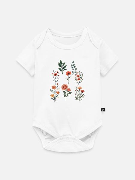 Verschiedene florale botanische Sets - Baby Premium Kurzarmbody - Weiß