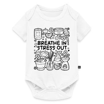 Breath In, Stress Out – Pure Relaxation - Baby Premium short-sleeve bodysuit - white - Front