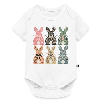 Easter Flower Bunny Retro Vintage Style - Baby Premium short-sleeve bodysuit - white - Front