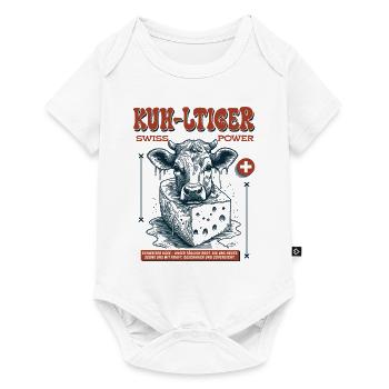 Kuh & Käse Shirt: Schweizer Ländlerfreude pur - Baby Premium Kurzarmbody - Weiß - Vorne