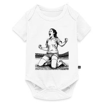 Fussballerin-Shirt: Torjubel mit Gefühl für Sieg - Baby Premium Kurzarmbody - Weiß - Vorne