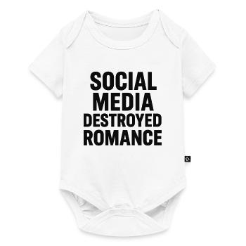Les réseaux sociaux détruisent la romance - Body à manches courtes Premium Bébé - blanc - Devant