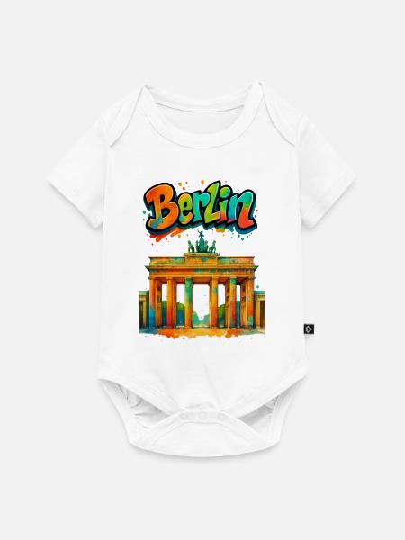 Berlin - Baby Premium Kurzarmbody - Weiß