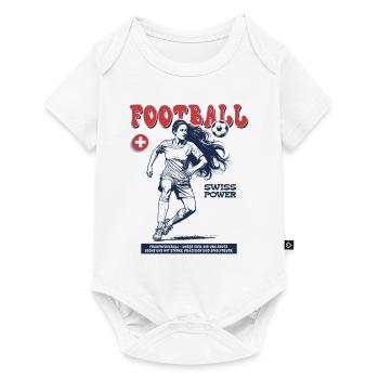 Suisse Fußballspielerin Shirt: Foulspiel mit Stil - Baby Premium Kurzarmbody - Weiß - Vorne