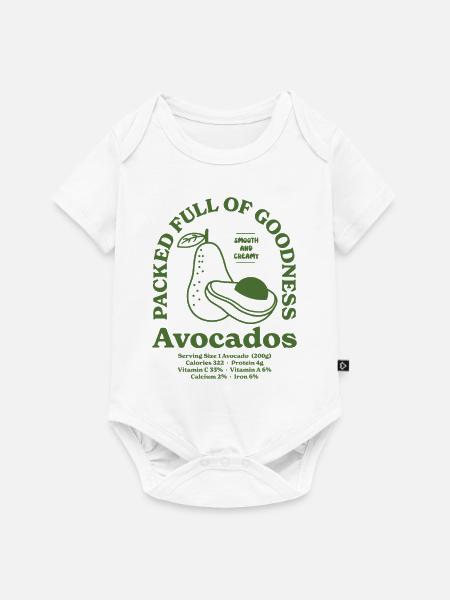 Avocado Nährwert - Baby Premium Kurzarmbody - Weiß