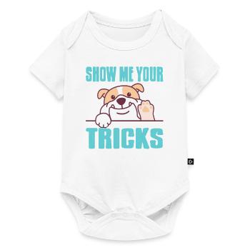 Show Me Your Tricks Cute Funny Dog Training Humor - Baby Premium short-sleeve bodysuit - white - Front