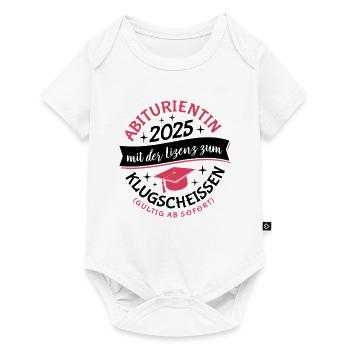 Abiturientin 2025 mit der Lizenz zum Klugscheissen - Baby Premium Kurzarmbody - Weiß - Vorne