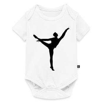 Danseuse de ballet vecteur Silhouette - Body à manches courtes Premium Bébé - blanc - Devant