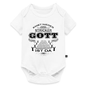 KNIET NIEDER DER GOTT KNEEL GOD Stricker - Baby Premium Kurzarmbody - Weiß - Vorne