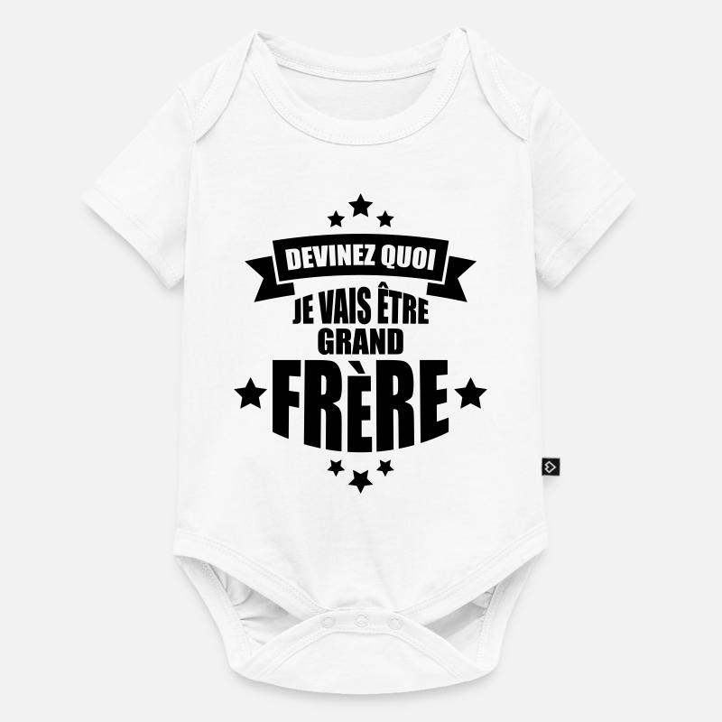 devinez quoi je vais être grand frère - Body à manches courtes Premium Bébé - blanc