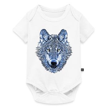Cooler Wolf Kopf Wolfskopf Tier coole Tiere - Baby Premium Kurzarmbody - Weiß - Vorne