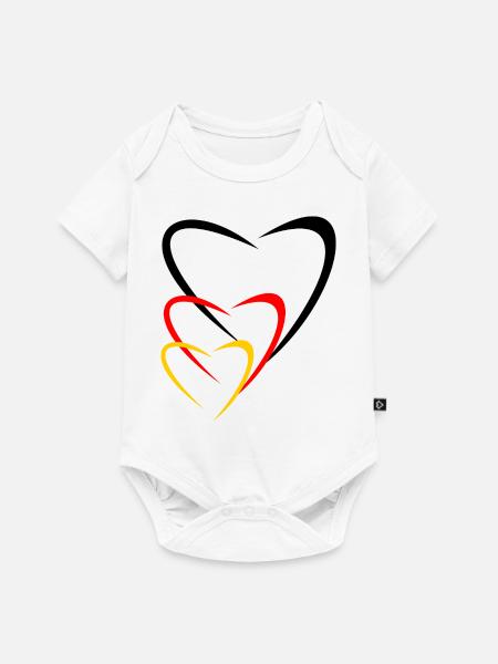 Deutschland herz - Baby Premium Kurzarmbody - Weiß