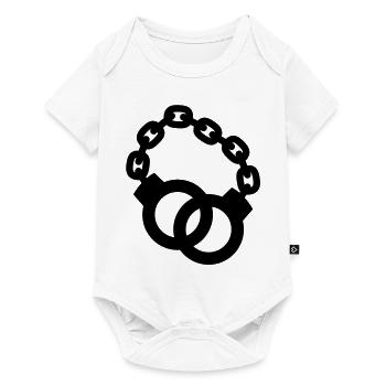 menottes verrouillées policier ou dame - Body à manches courtes Premium Bébé - blanc - Devant