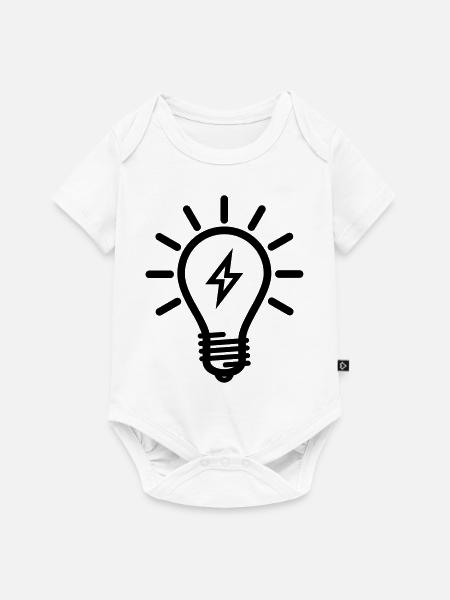 Glübirne mit Blitz - Baby Premium Kurzarmbody - Weiß