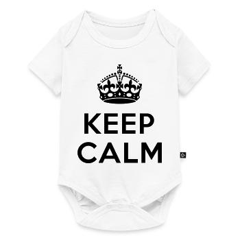 Keep calm Your Text - Body à manches courtes Premium Bébé - blanc - Devant