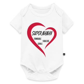 super maman fête des mères - Body à manches courtes Premium Bébé - blanc - Devant