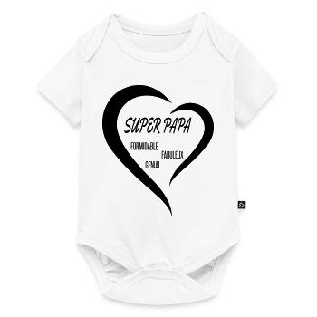 super papa fête des pères formidable génial - Baby Premium short-sleeve bodysuit - white - Front